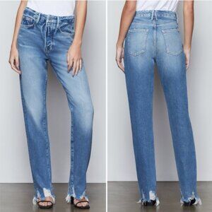 Good American Good Boy Chewed Hem Boyfriend Jeans Size 10/30